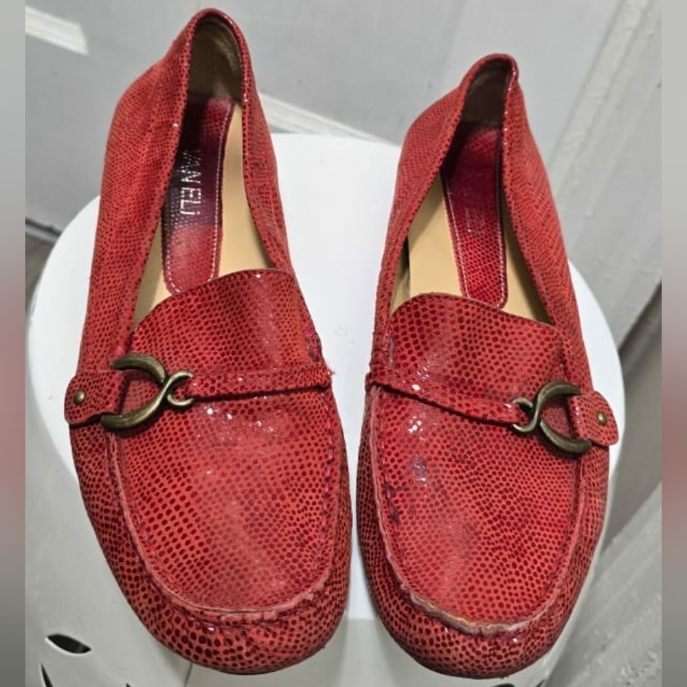 VANELI Salmon Red Slip On Driving Shoes Moccasins Loafers Women's Sz 7.5M🌴✌️
